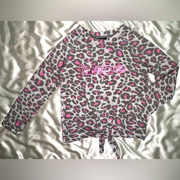 Bebe Girls Pink/Grey Leopard Lounge Set-NWOT - Picture 3 of 8